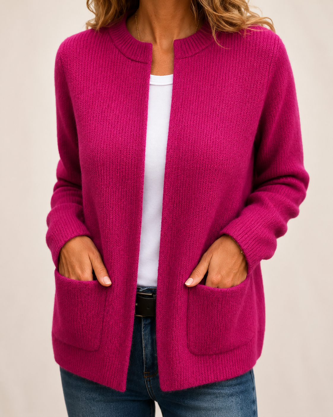Cardigan en tricot doux avec poches
