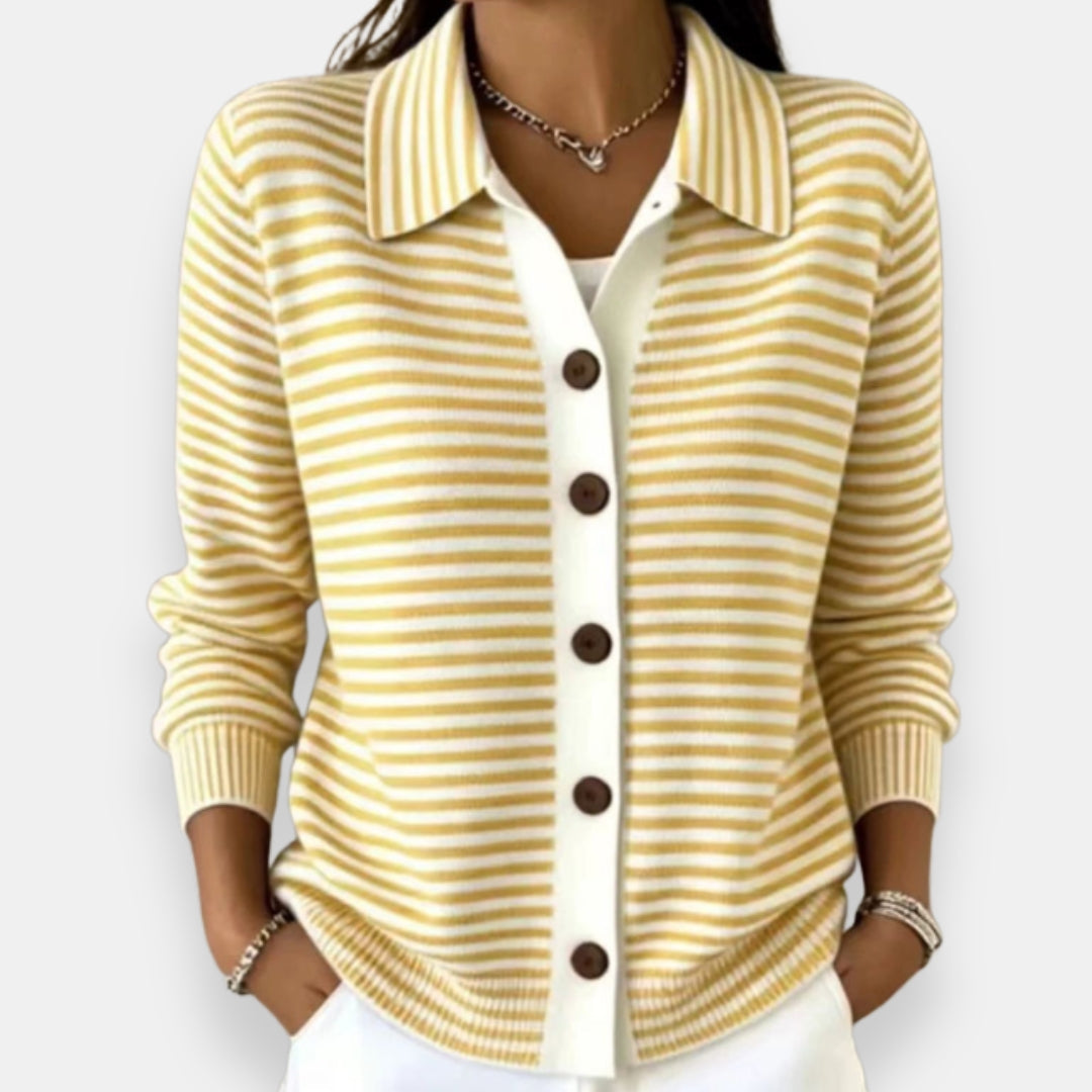 Nola™ | Cardigan rayé boutonné
