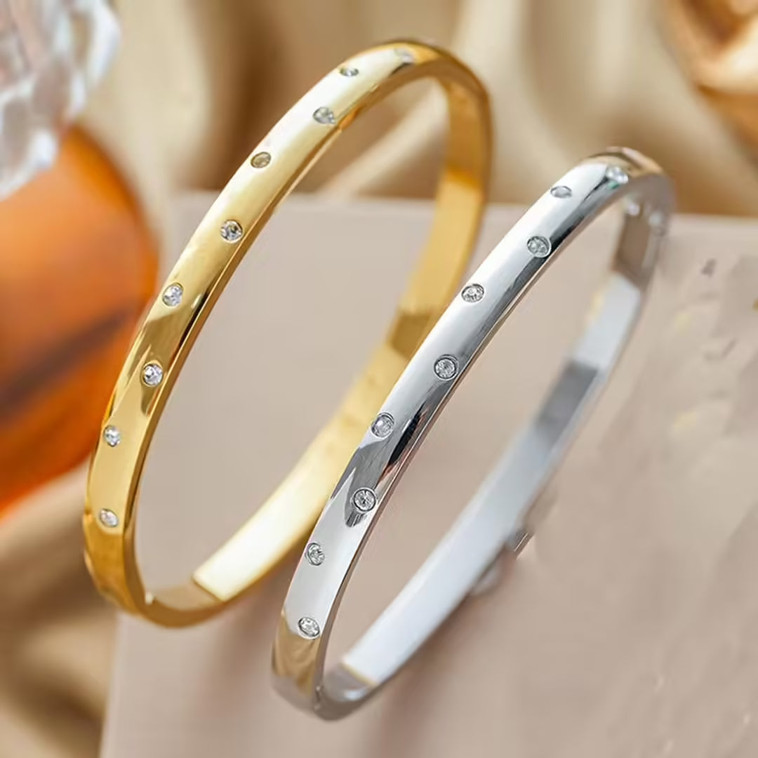 Bracelet zircone doré intemporel