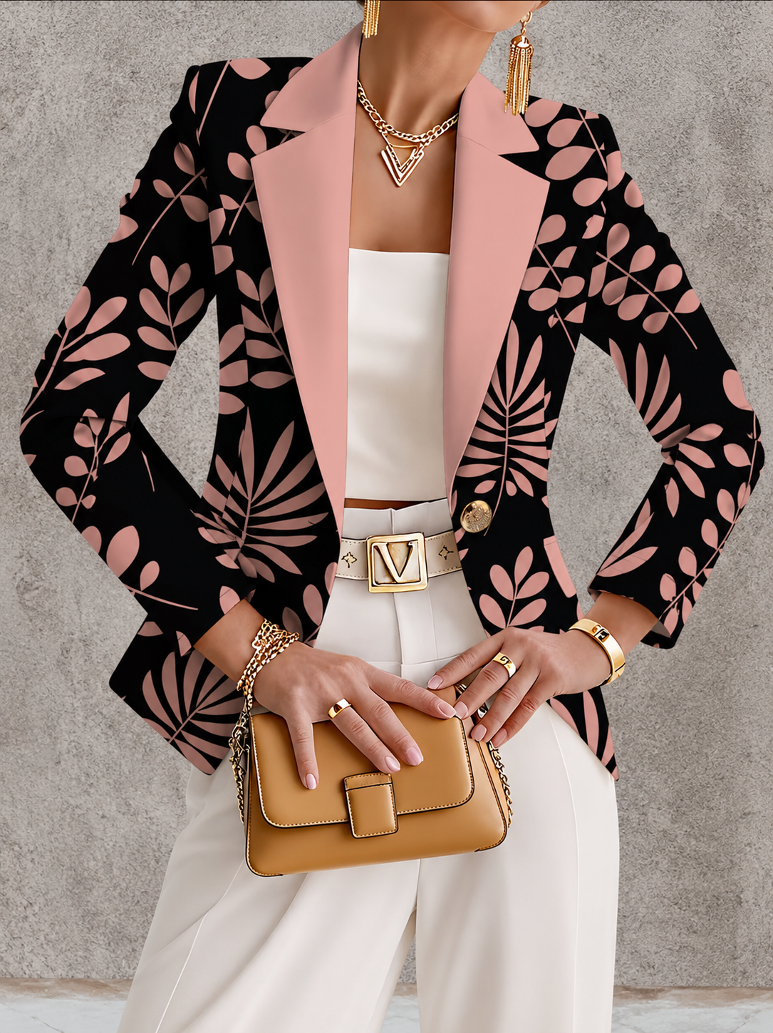 Odaya™ | Blazer feuilles roses