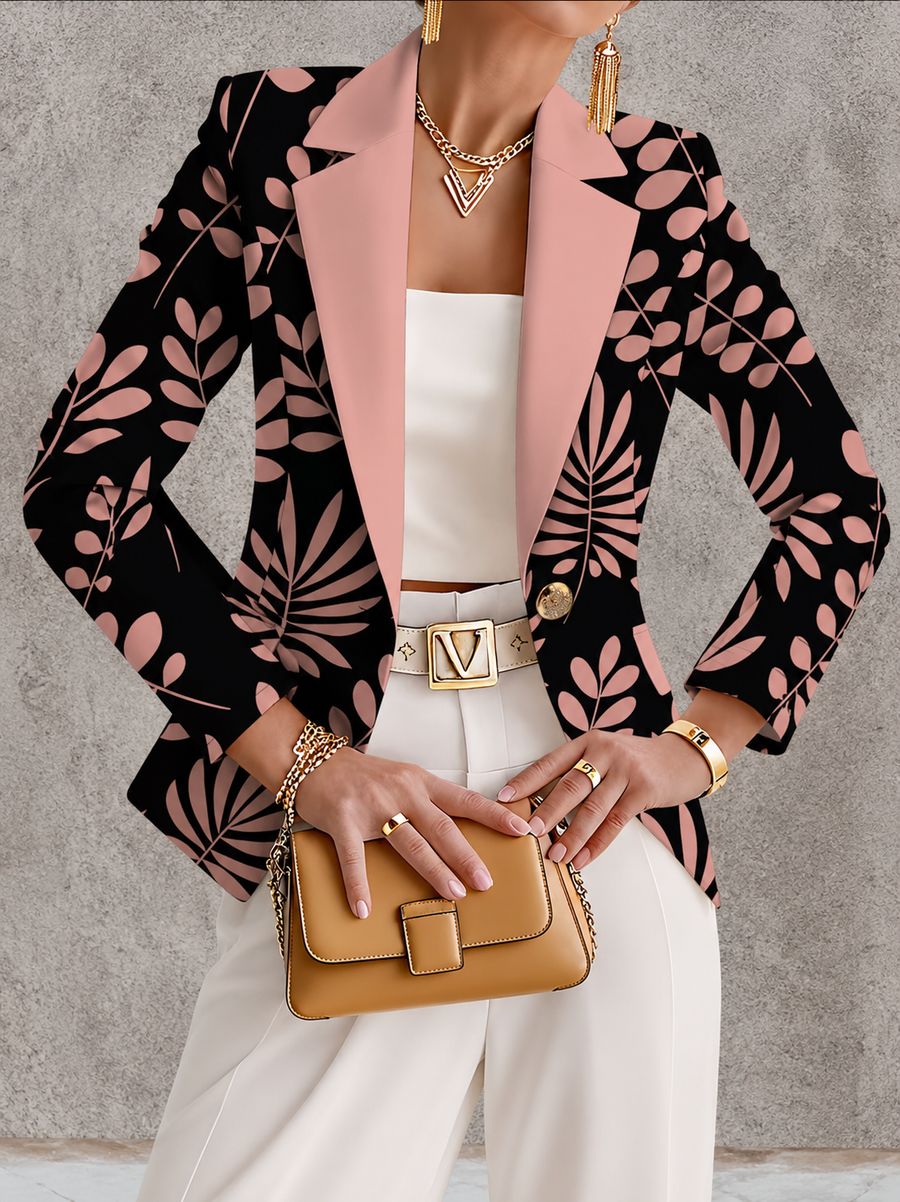 Odaya™ | Blazer feuilles roses