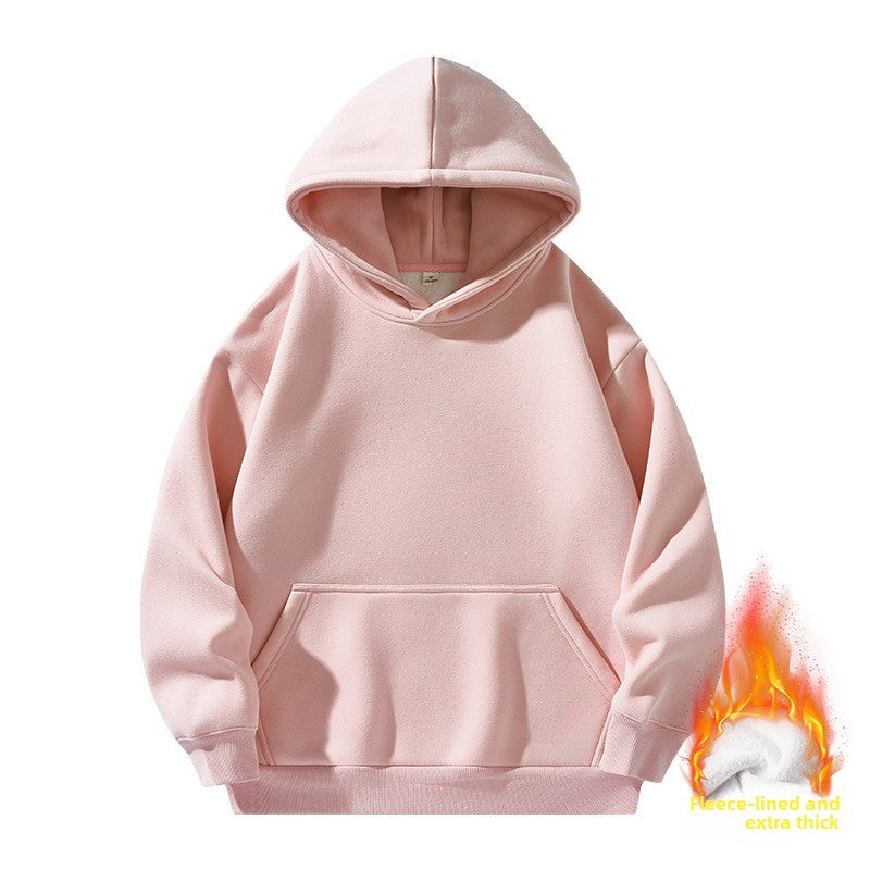 Chandail à capuchon épais doublé molleton pour homme et femme