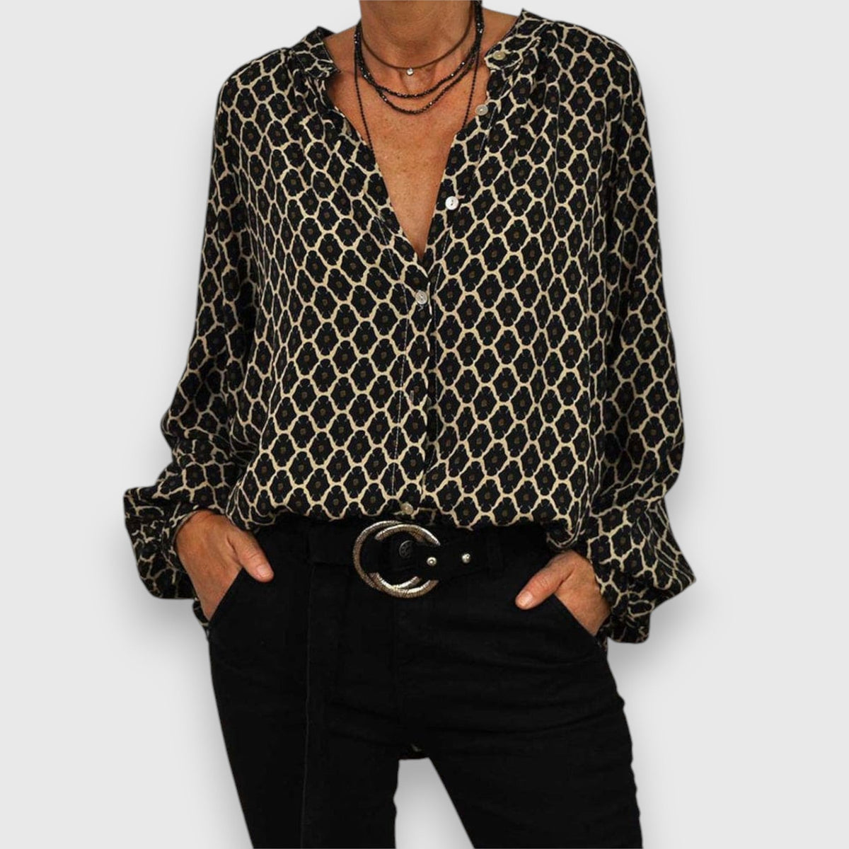 Jana Geometric Print Blouse