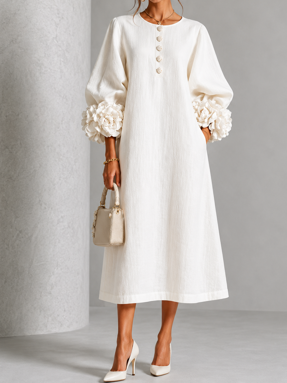 Rosalie | Robe mi-longue fleurie
