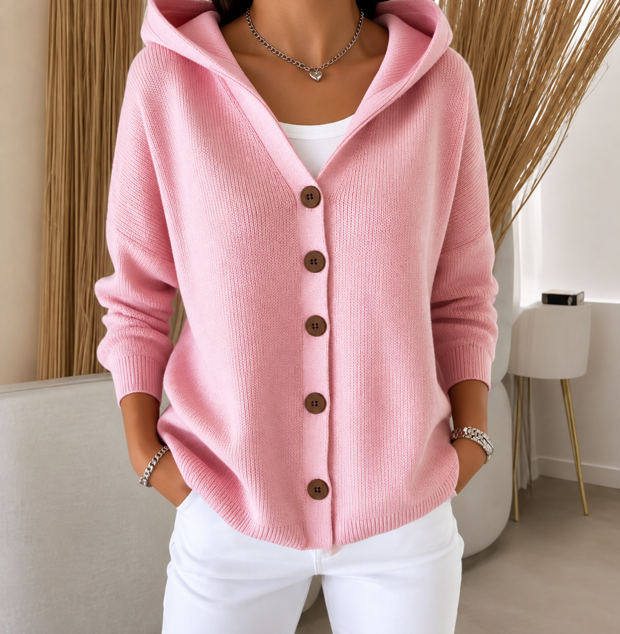 Sofia | Cardigan à capuchon en tricot doux