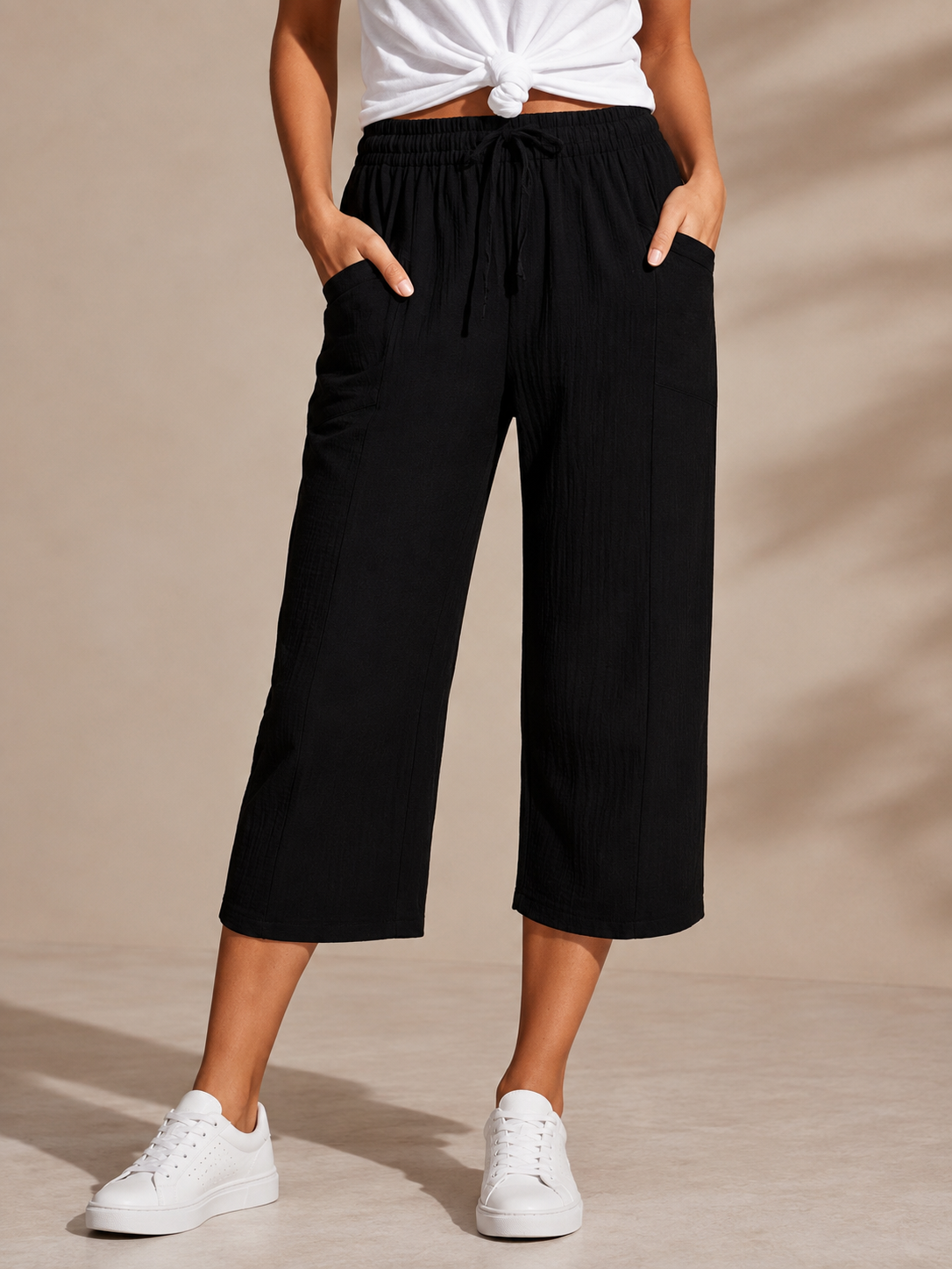 Pantalon court chic et confortable
