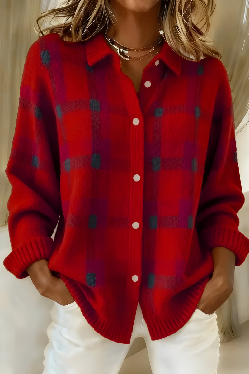 Ornella | Veste en tricot à carreaux