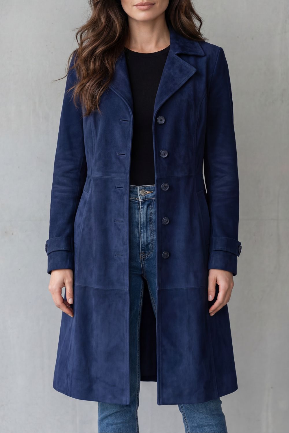 Disa | Long manteau au fini suède vintage