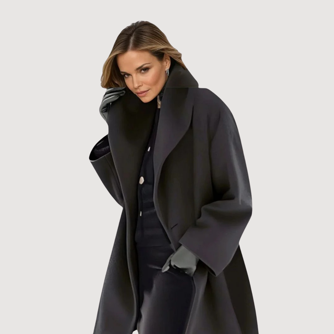 Morgana | Manteau d'hiver ample en lainage à col doux