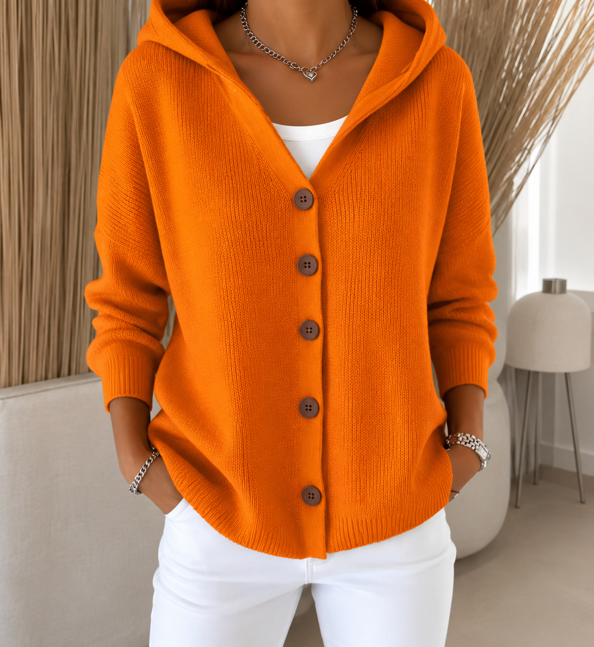 Sofia | Cardigan à capuchon en tricot doux