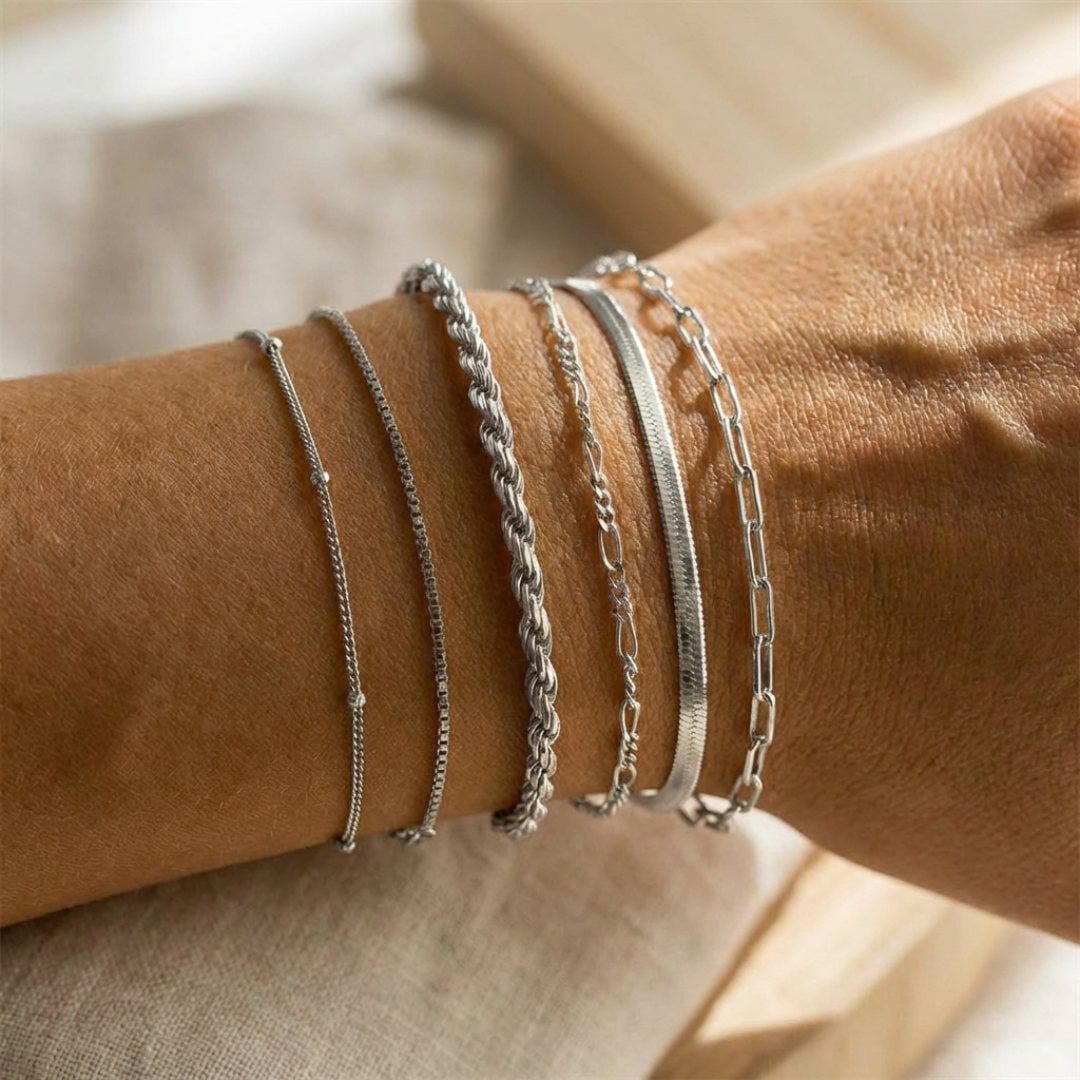 Ensemble de bracelets à chaîne cubaine bohème