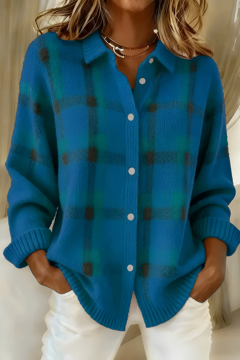 Ornella | Veste en tricot à carreaux