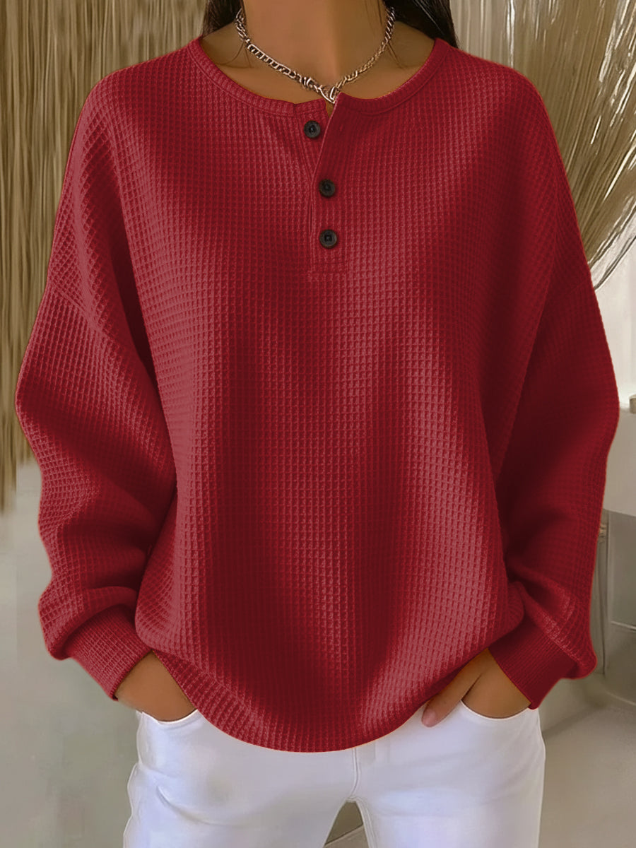 Amelia | Chandail Henley texturé