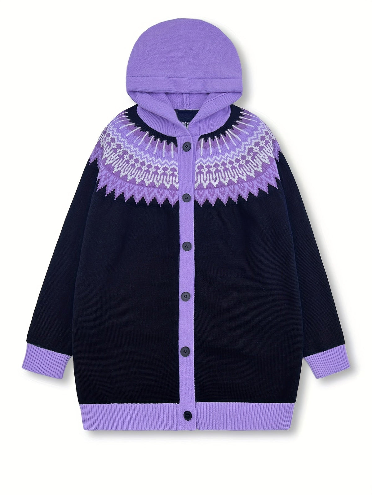 Gulnur | Cardigan à capuchon à motif nordique