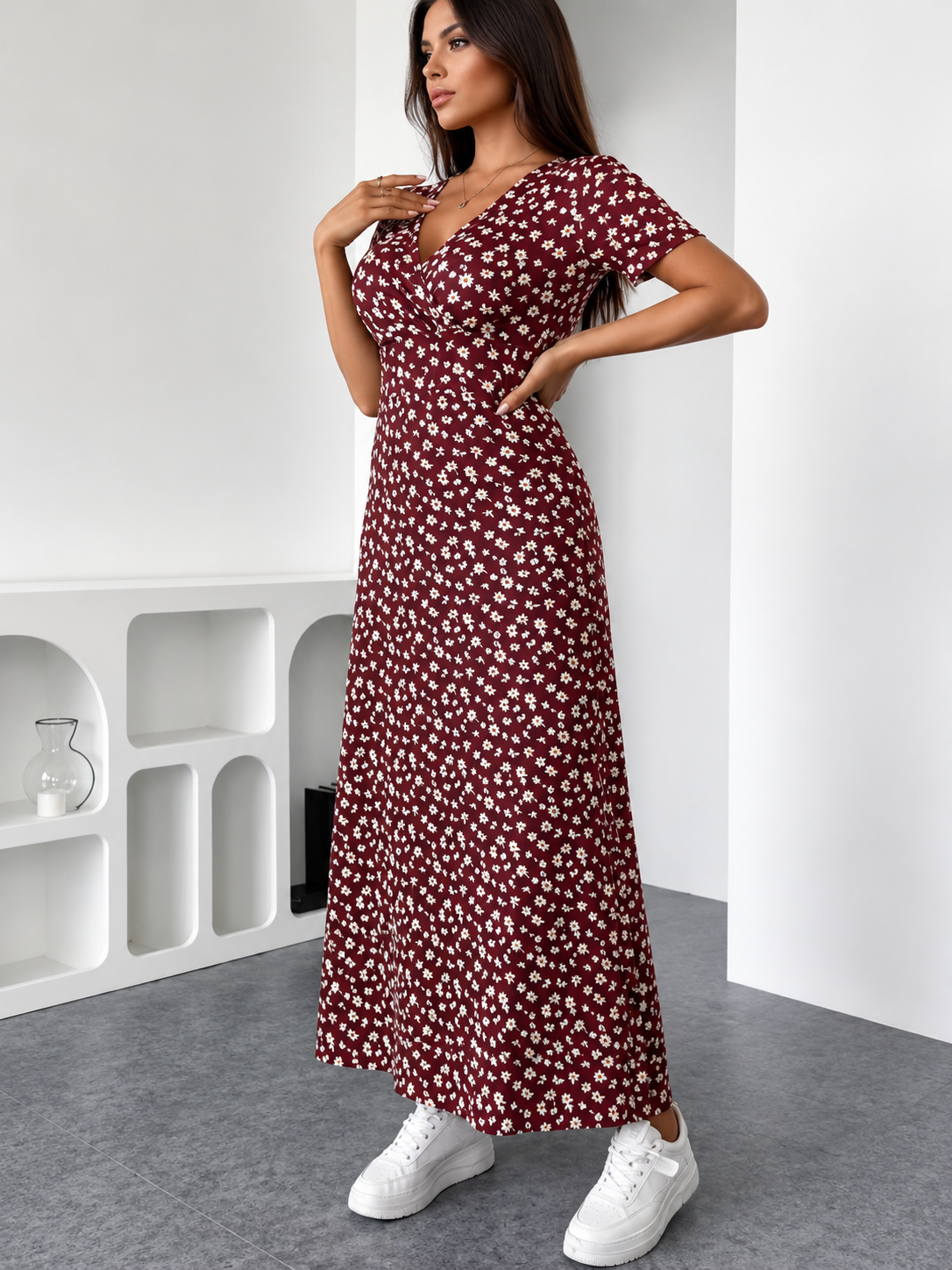 Lucia™ – Robe mi-longue fleurie