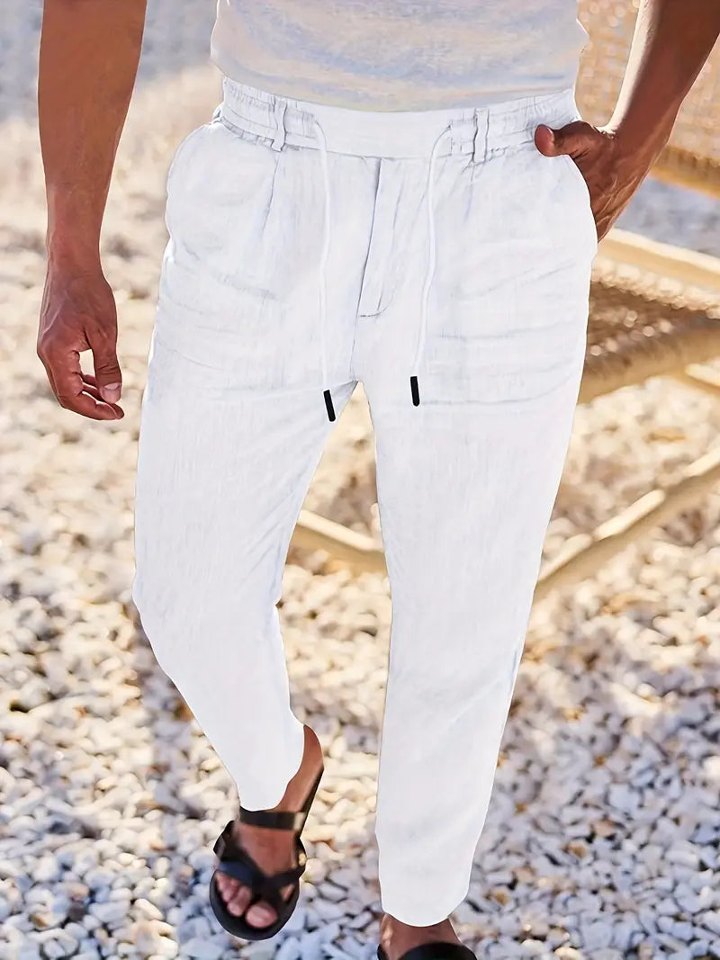 Tito | Pantalon large en lin avec cordon