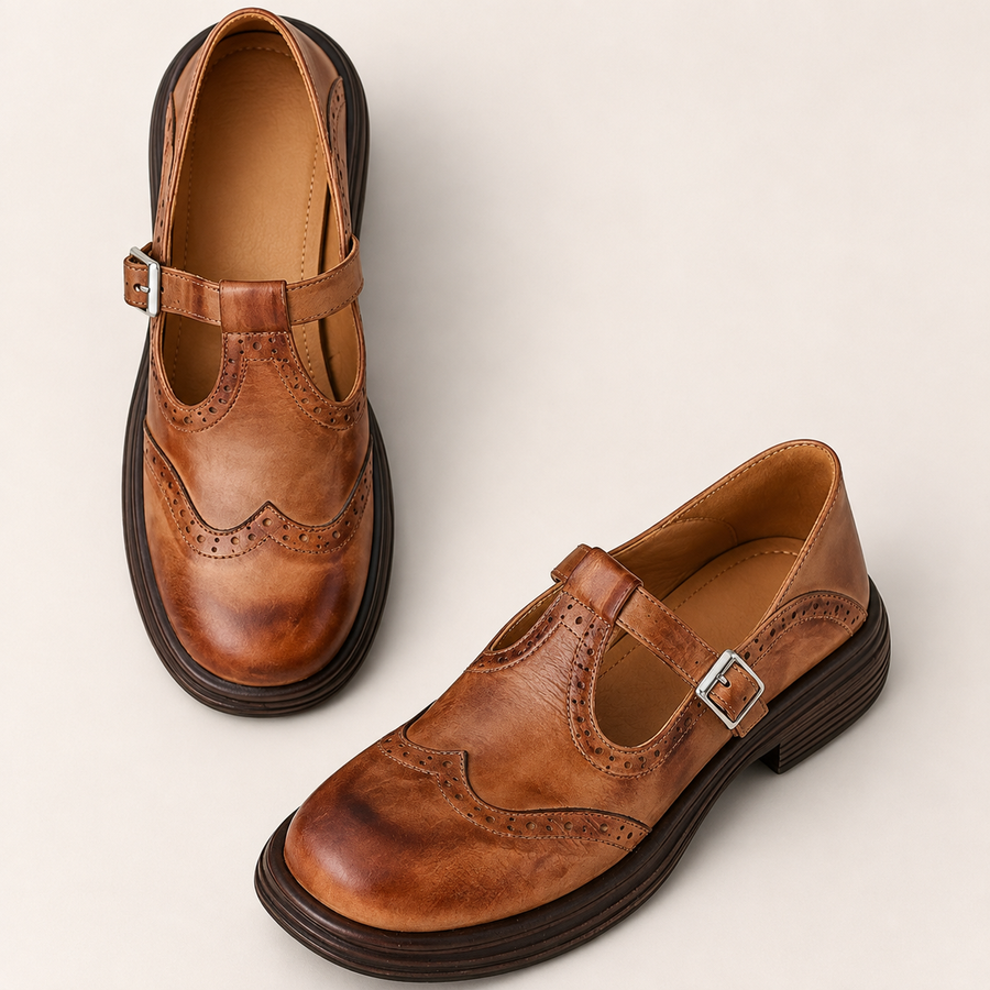 Mocassins confort en cuir à bride