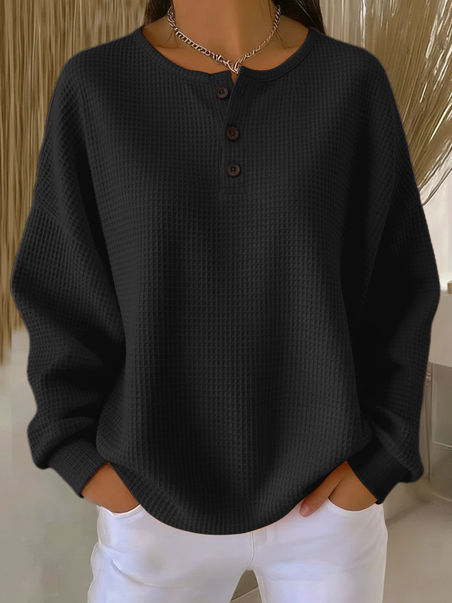 Amelia | Chandail Henley texturé