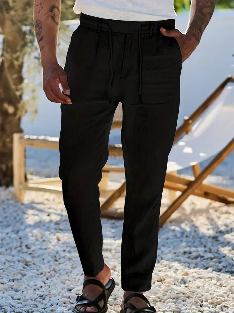 Tito | Pantalon large en lin avec cordon