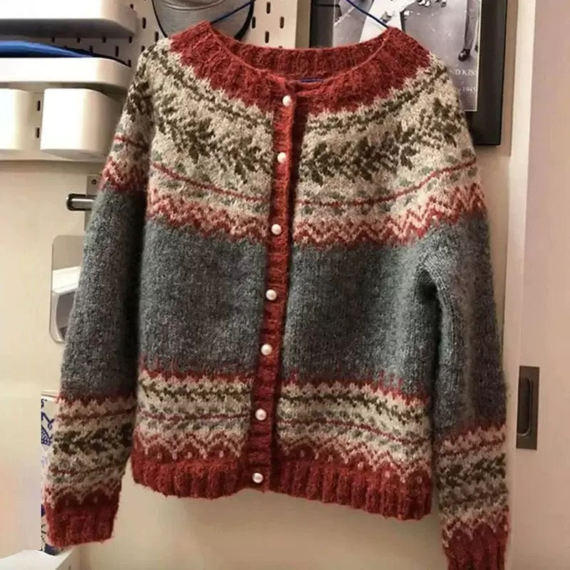 Charlotte | Veste sans manches en tricot nordique à boutons