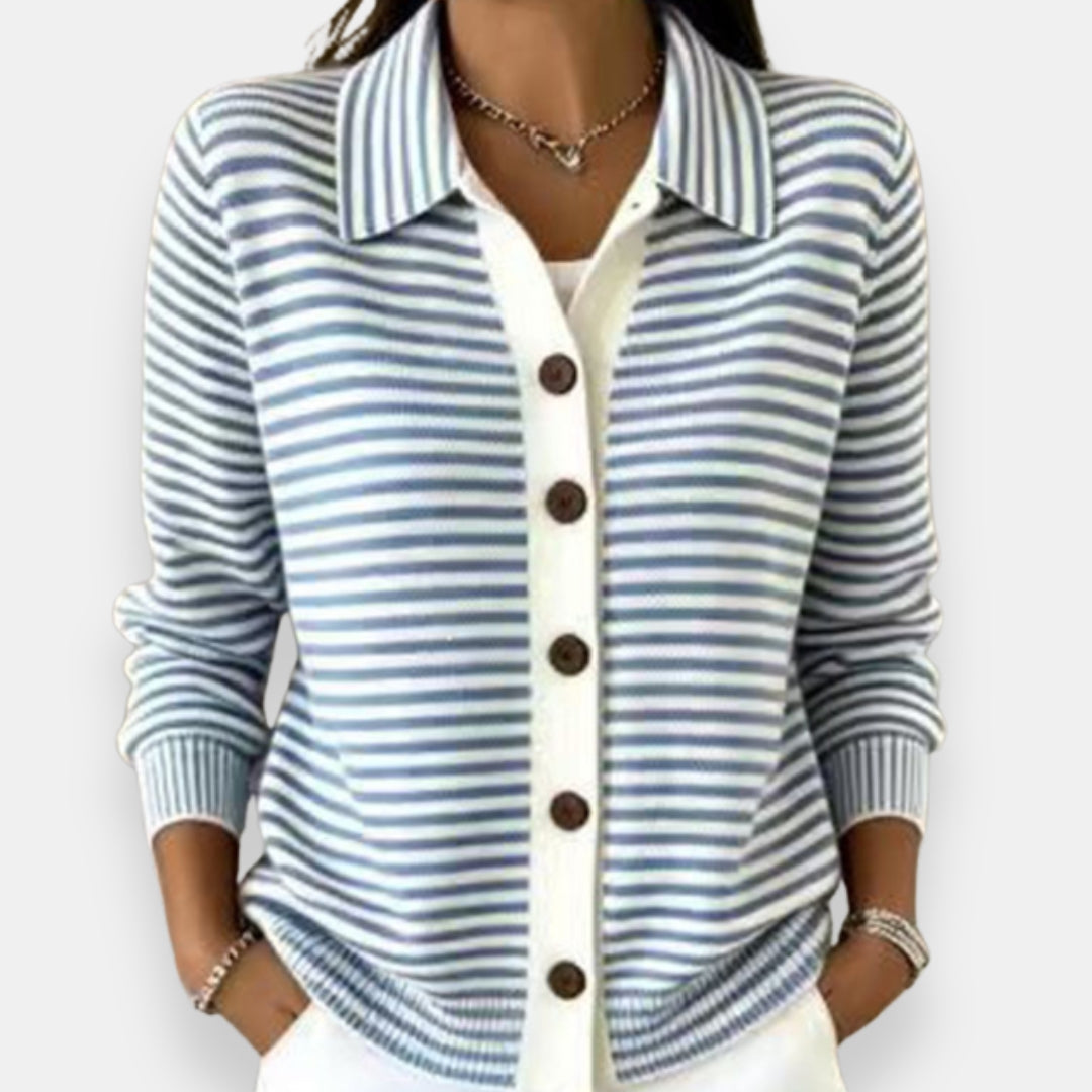 Nola™ | Cardigan rayé boutonné