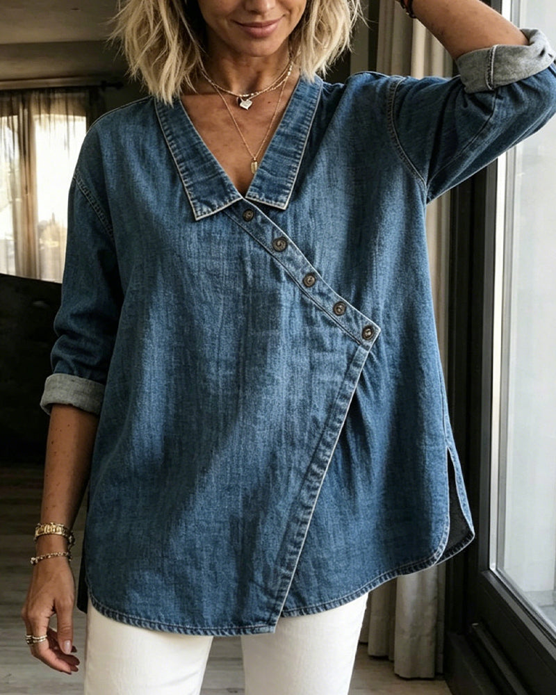 Veronica | Chemise en denim boutonnée