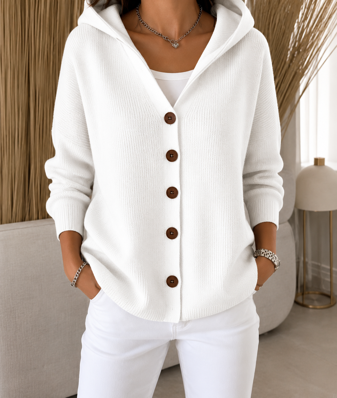 Sofia | Cardigan à capuchon en tricot doux