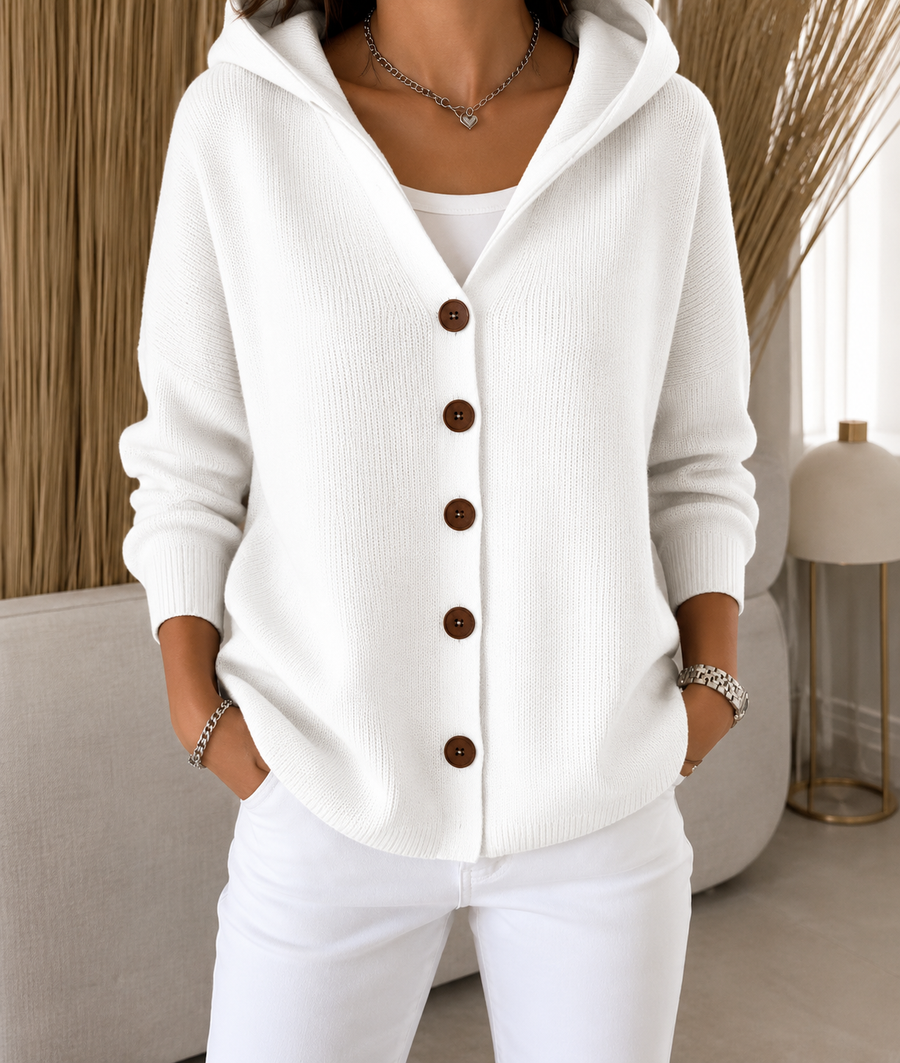 Sofia | Cardigan à capuchon en tricot doux