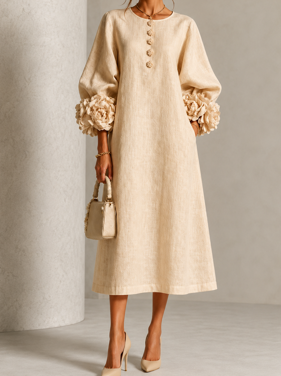 Rosalie | Robe mi-longue fleurie