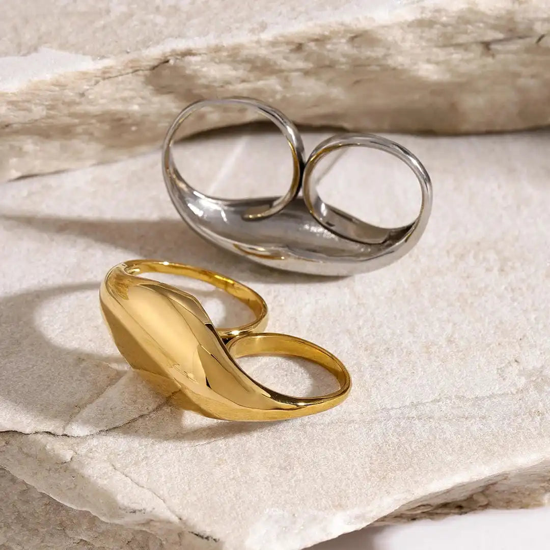 Bague Double dorée intemporelle