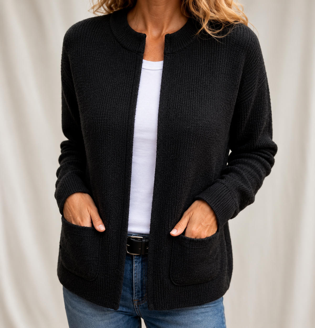 Cardigan en tricot doux avec poches