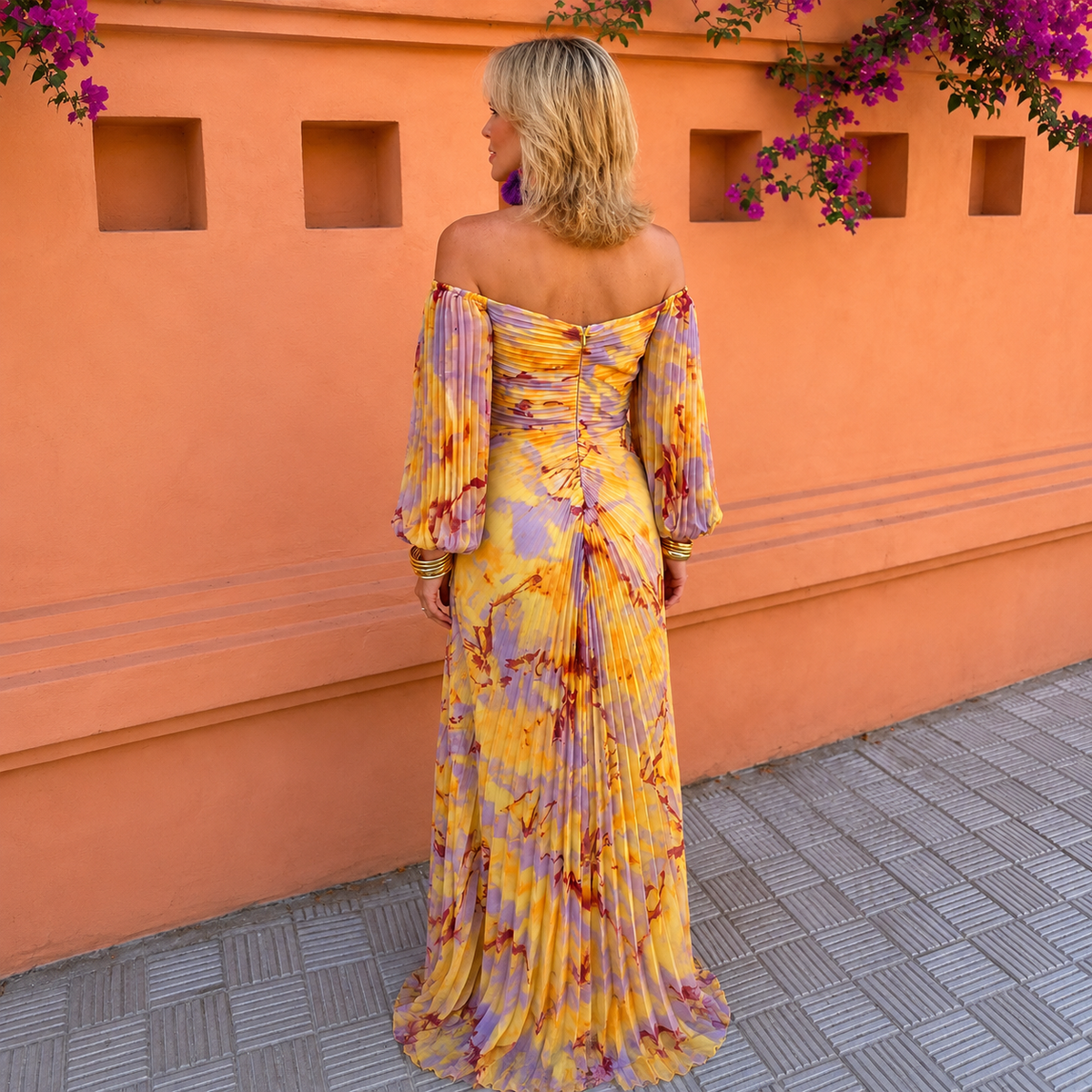Greta™ – Robe longue élégante à motif floral