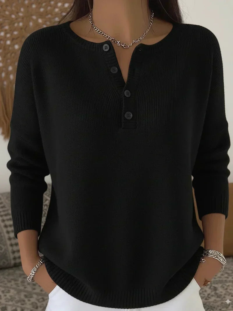 Beatriz | Chandail en tricot à boutons Henley