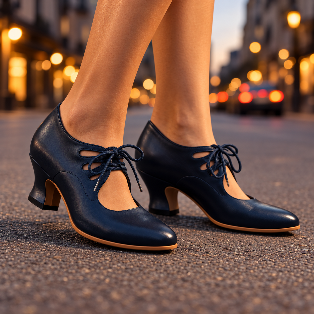 Talia™ Escarpins élégants en cuir à lacets