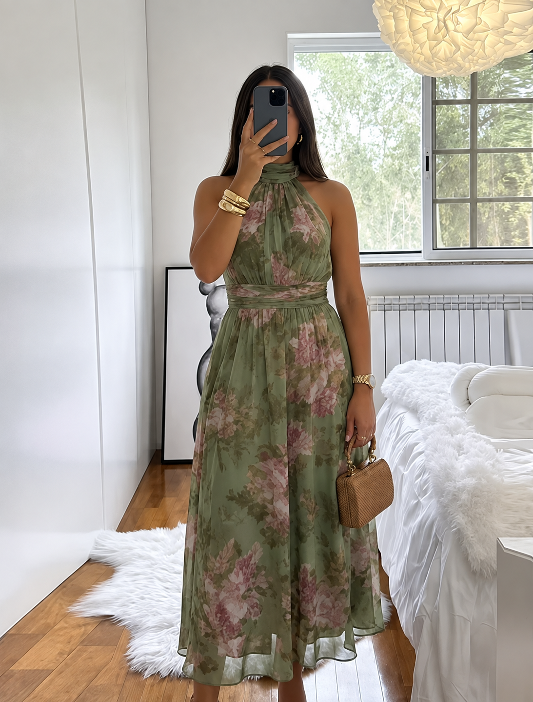 Mirelle™ – Robe fleurie élégante à encolure américaine