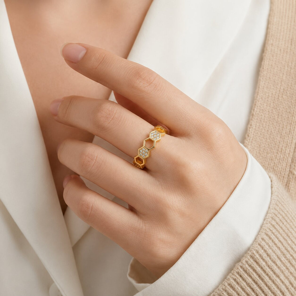 Bague chaîne ajustable Verona