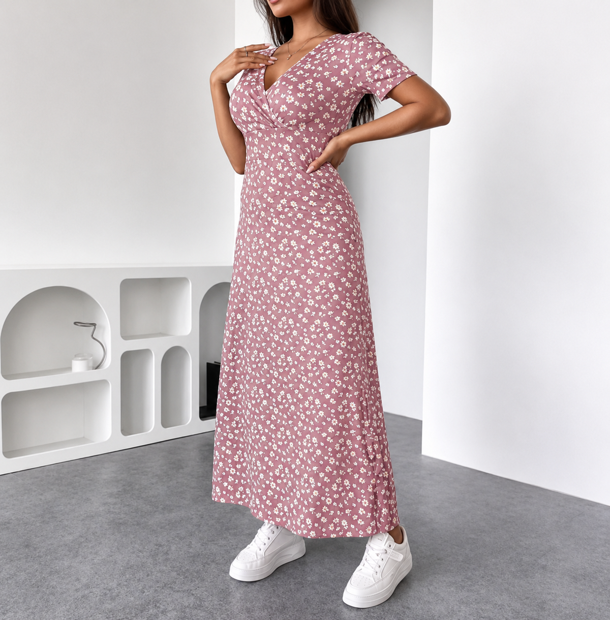 Lucia™ – Robe mi-longue fleurie