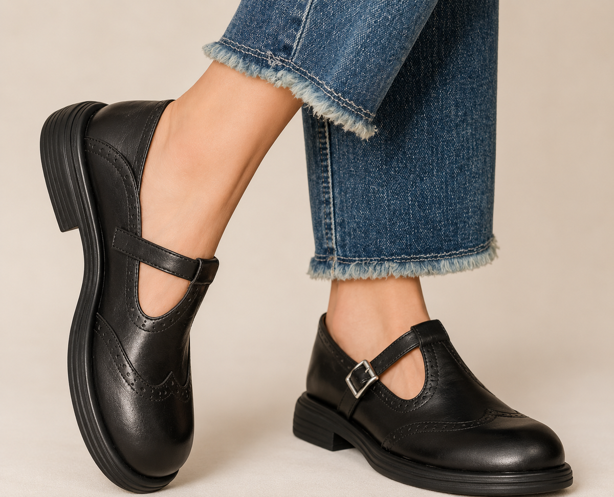 Mocassins confort en cuir à bride