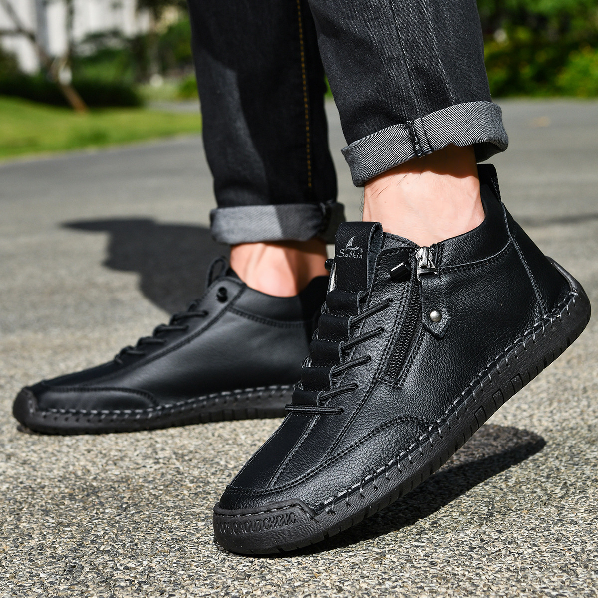 Giovanni | Chaussures en nubuck avec fermeture éclair