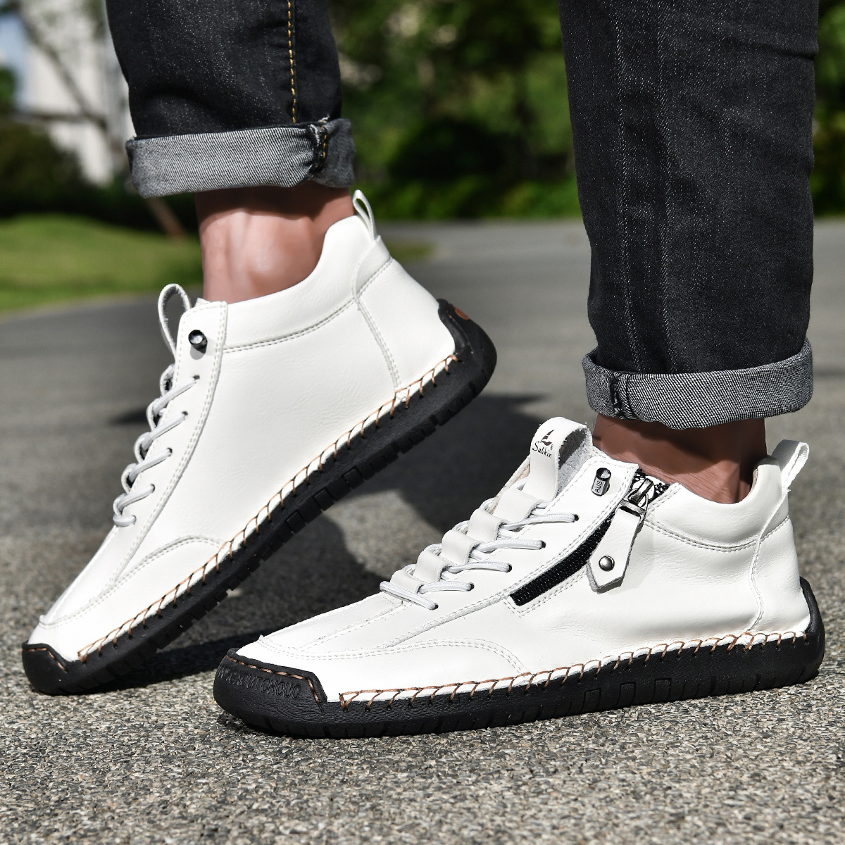 Giovanni | Chaussures en nubuck avec fermeture éclair