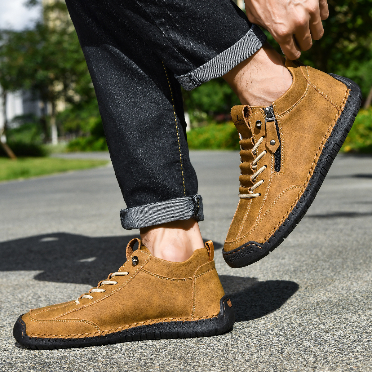 Giovanni | Chaussures en nubuck avec fermeture éclair