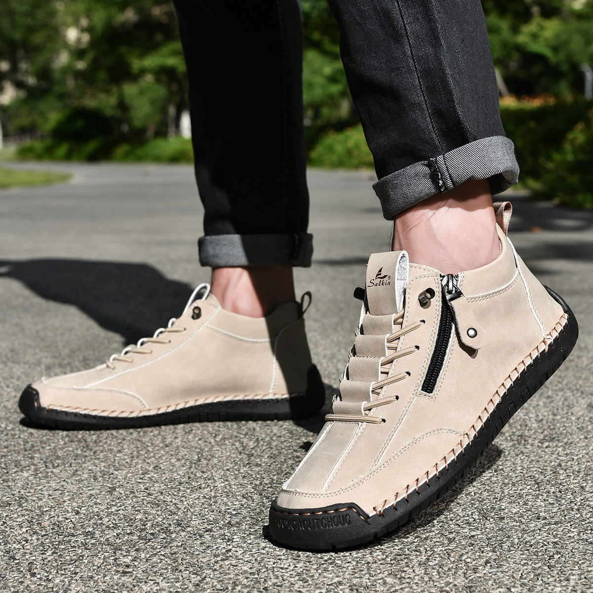 Giovanni | Chaussures en nubuck avec fermeture éclair
