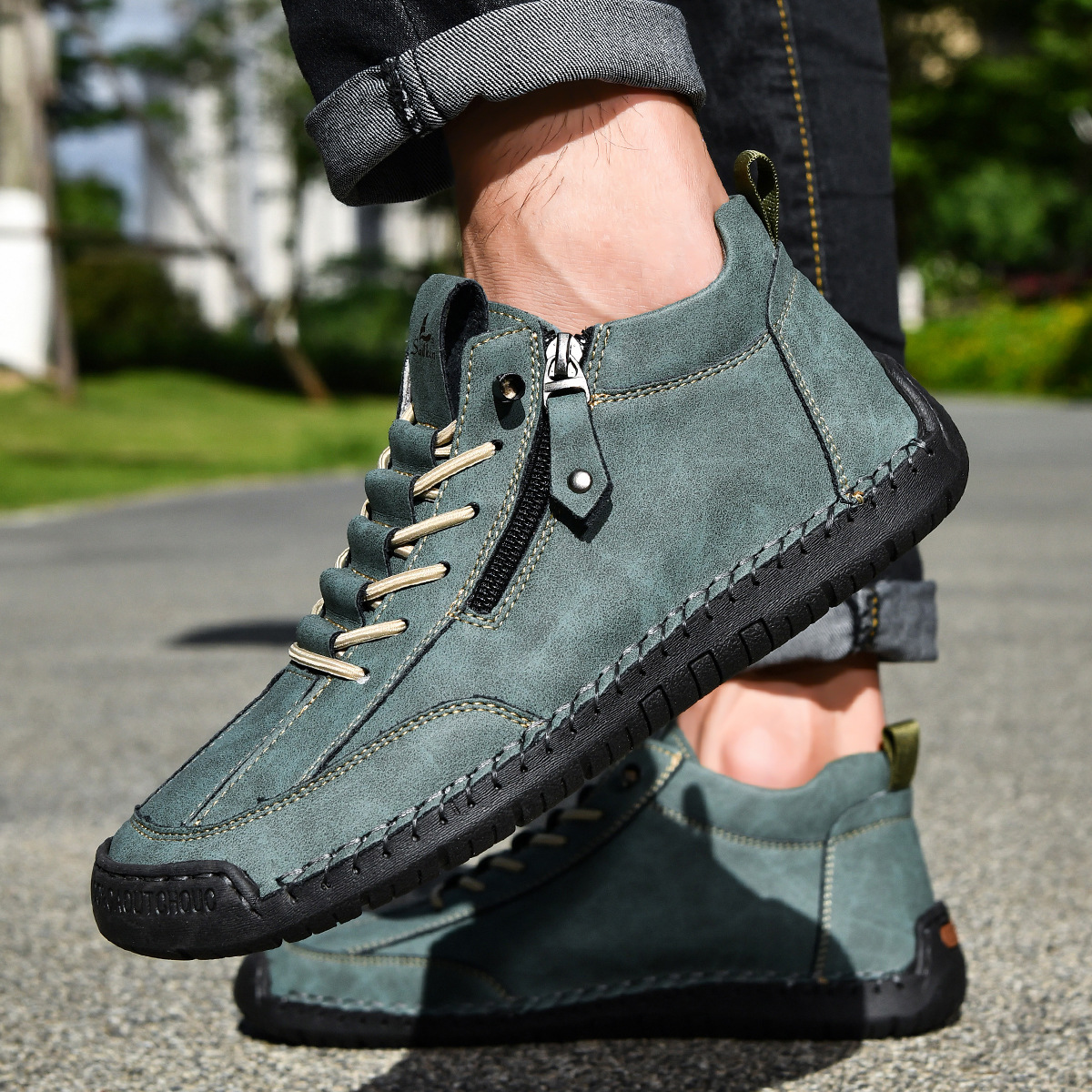 Giovanni | Chaussures en nubuck avec fermeture éclair