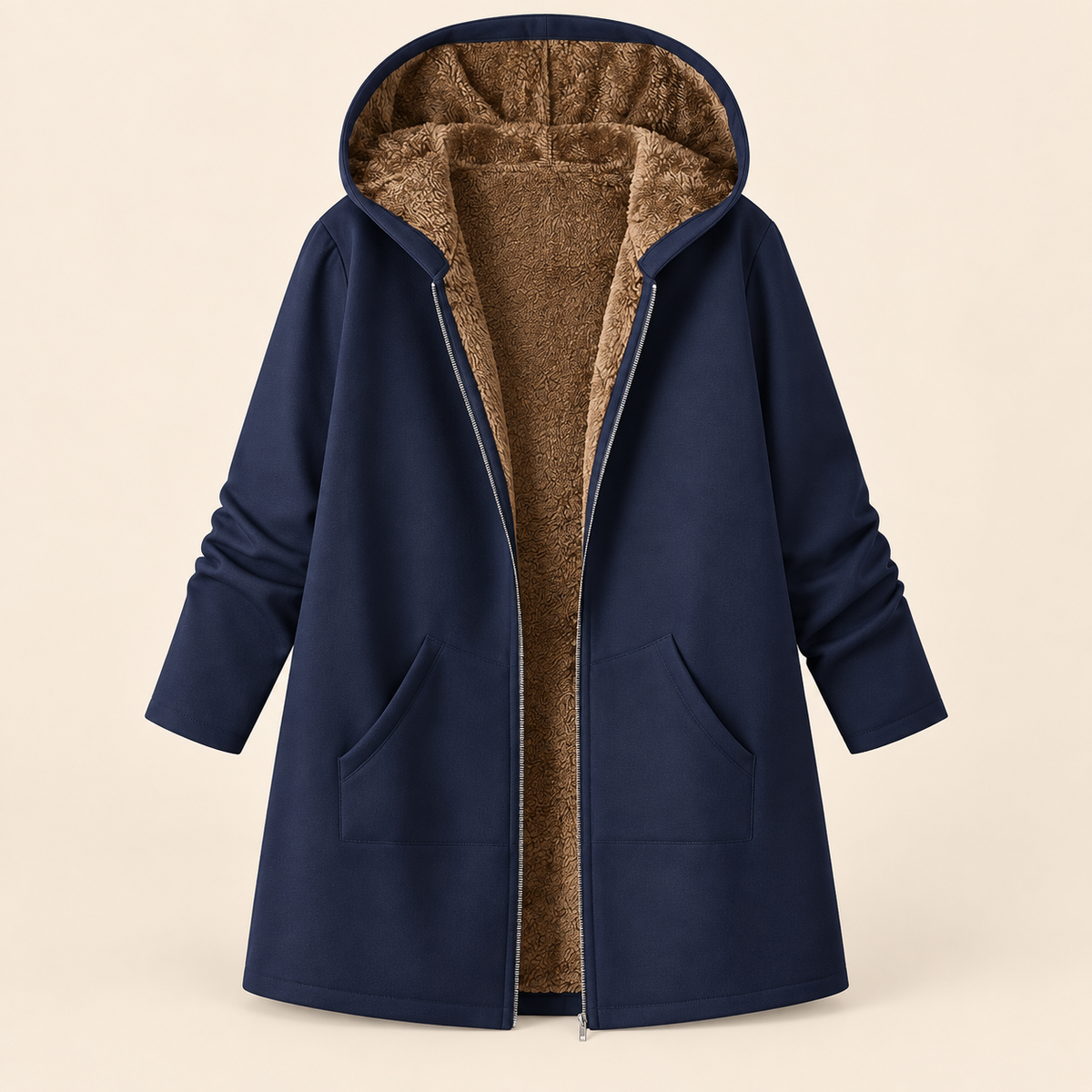 Evelyn | Manteau douillet à capuchon doublé sherpa
