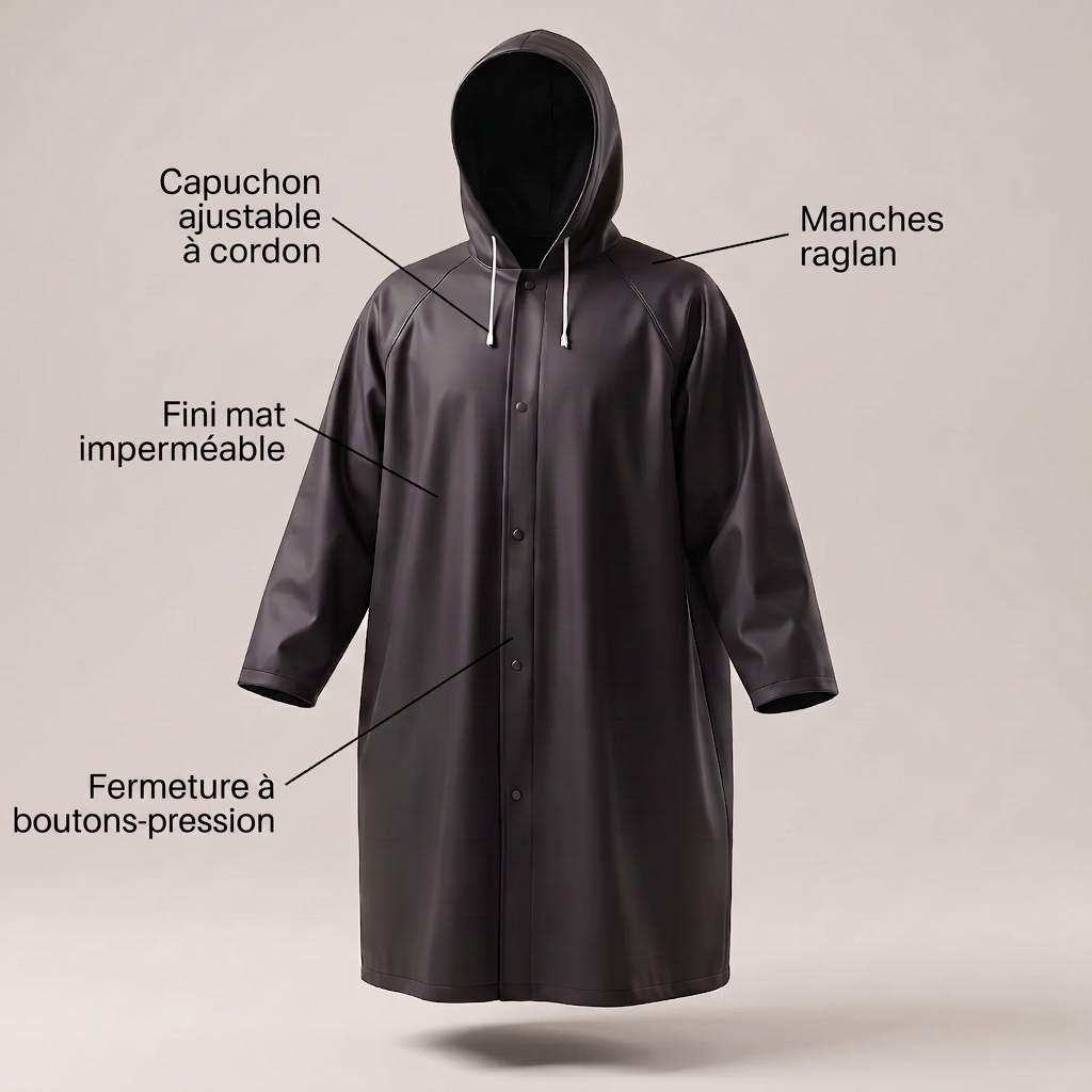 DryGuard™ | Imperméable long à capuchon
