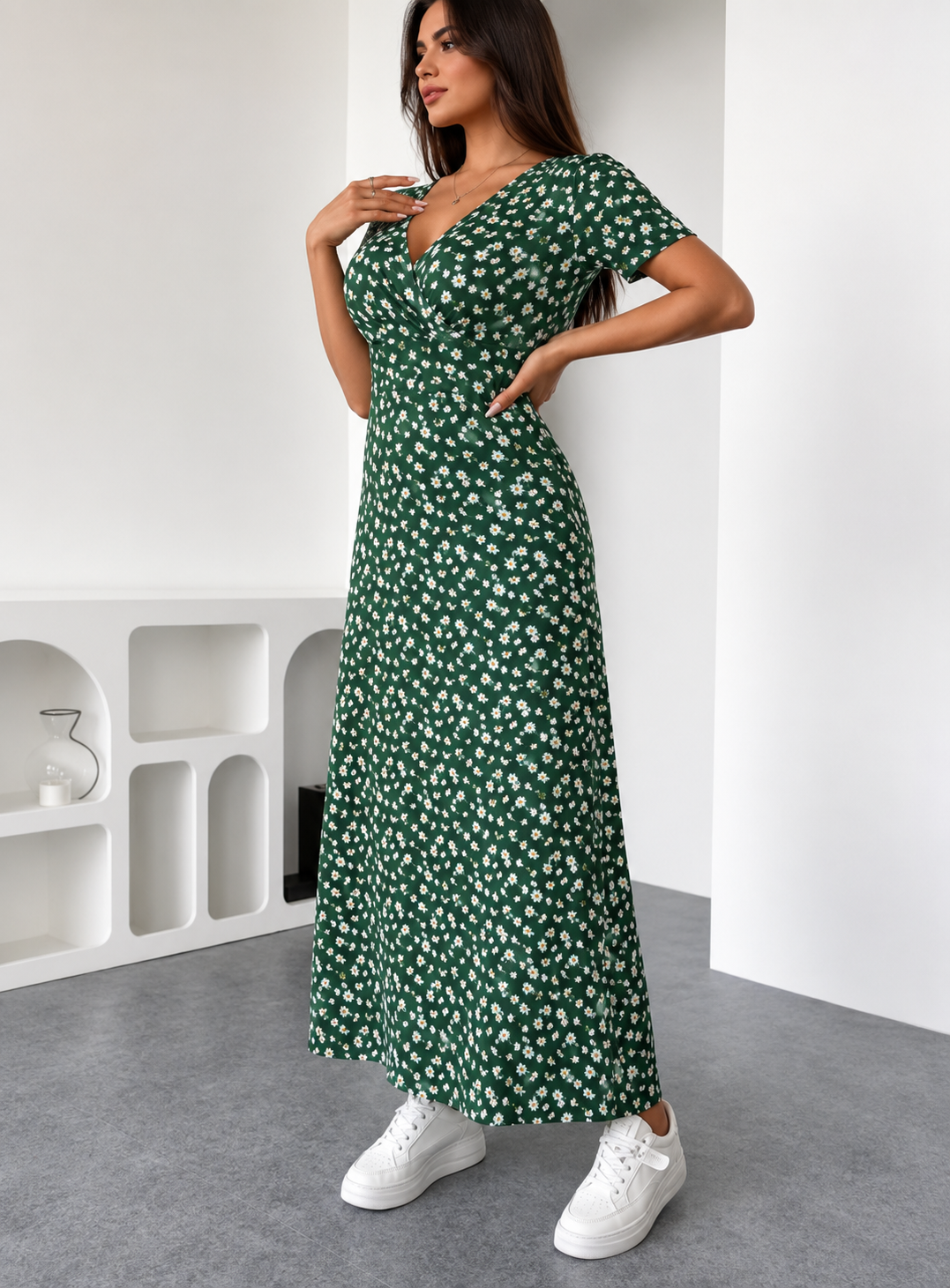Lucia™ – Robe mi-longue fleurie