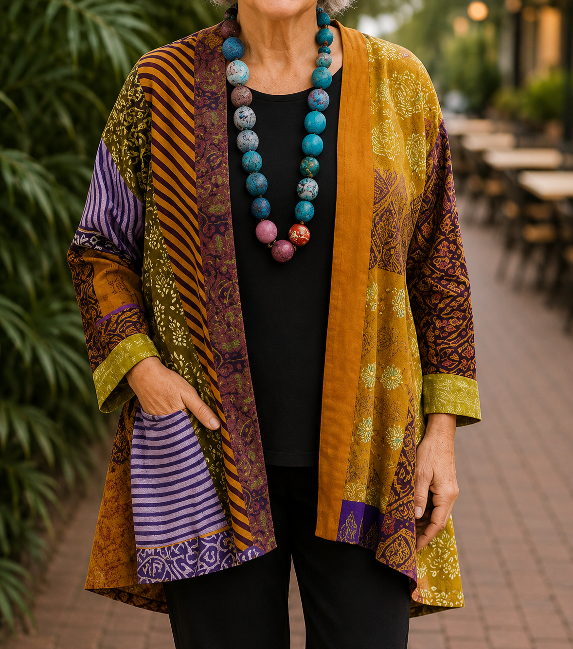 Kimono patchwork élégant et polyvalent