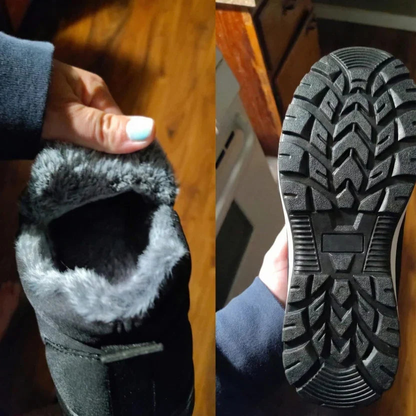 Sianna™ | Bottillons matelassés imperméables à enfiler – Noir