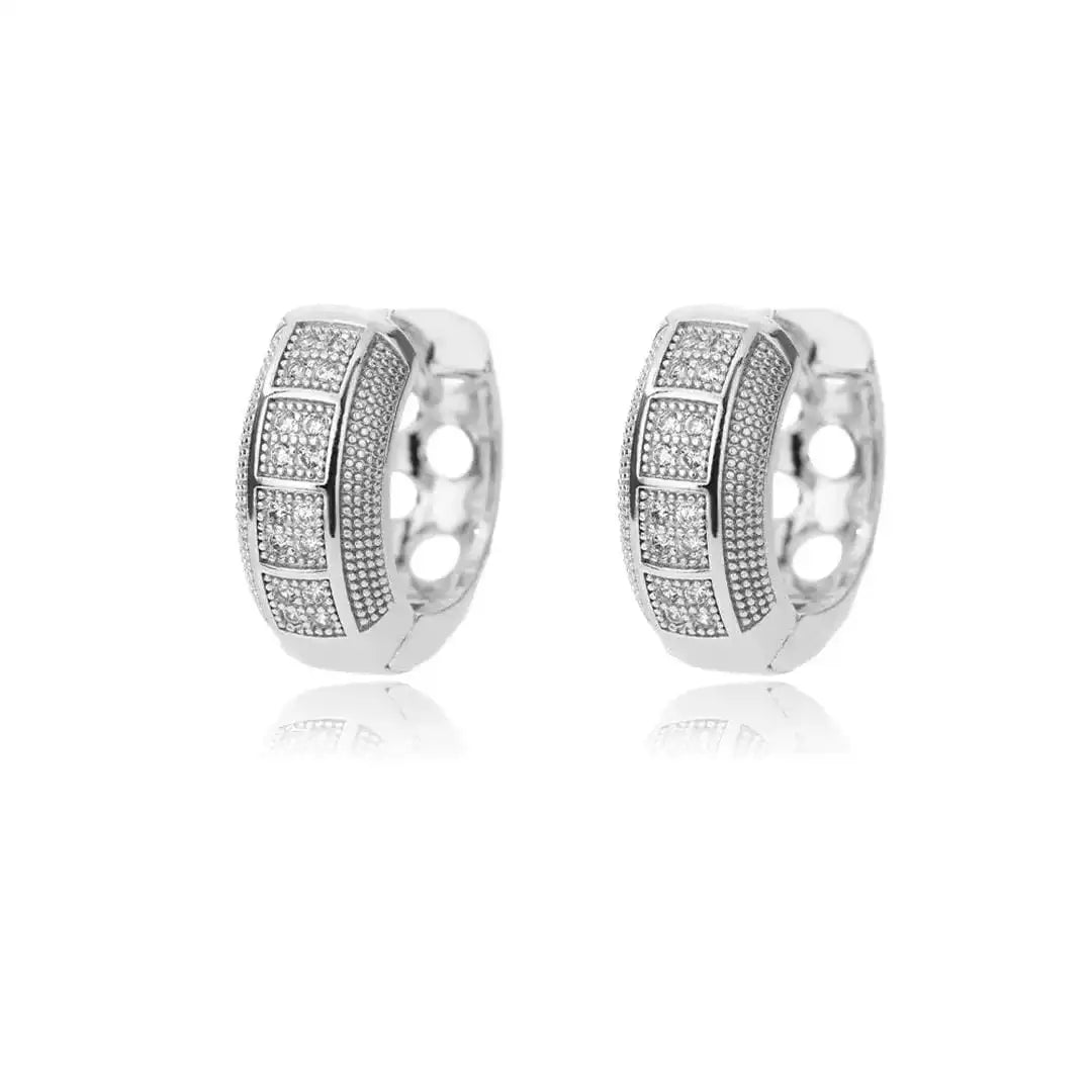 Boucles d'oreilles anneaux Zircone cubique intemporelles