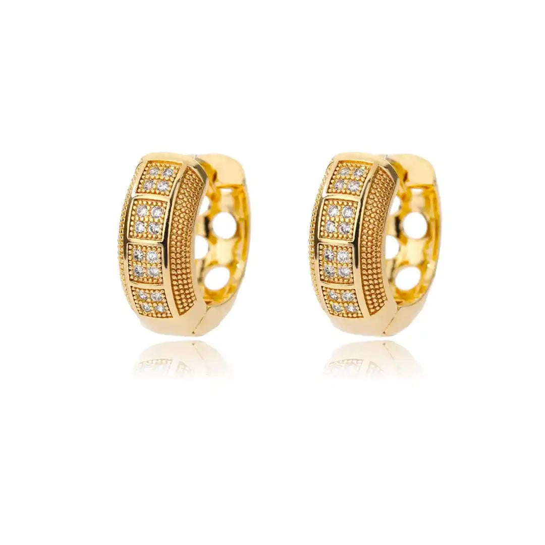 Boucles d'oreilles anneaux Zircone cubique intemporelles